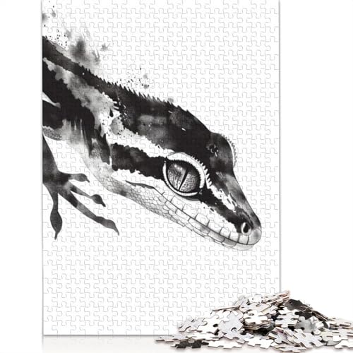 Gecko Watercolor Puzzle 1000-teilige Schwer Puzzle Spielzeug Lernspiel Impossible Herausforderungsspielzeug Für Erwachsene Und Kinder in Bewährter 520pcs (52x38cm) von QBIREX