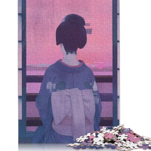 Geisha Retro Puzzle DIY Spiel Papier Rechteckiges Puzzle für Jungen oder Mädchen Geburtstagsgeschenk 1000 Teile (75x50cm) von QBIREX