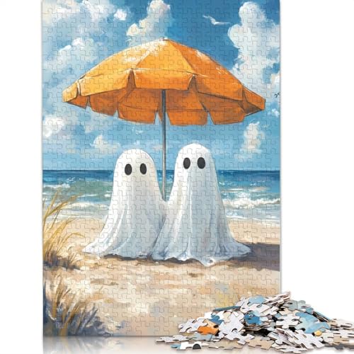 Geisterpaar am Strand, Puzzle, DIY-Spiel, rechteckiges Papierpuzzle für Jungen oder Mädchen, Geburtstagsgeschenk, 1000 Teile (75 x 50 cm) von QBIREX