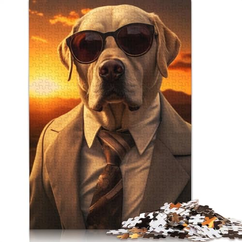 Gentleman Dog Labrador Puzzle 1000 Teile Schwer Puzzle Spielzeug Lernspiel Impossible Herausforderung Spielzeug Für Erwachsene Und Kinder in Bewährter 1000pcs (40x28cm) von QBIREX