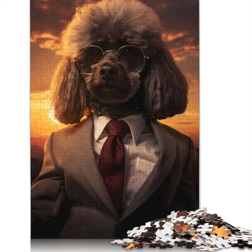 Gentleman Poodle Puzzles 1000 Teile Schwer Puzzle Spielzeug Lernspiel Impossible Herausforderung Spielzeug Für Erwachsene Kinder 1000pcs (40x28cm) von QBIREX