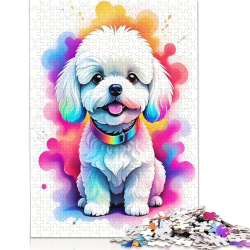Geometric Bichon Frise Puzzle 1000-teilige Schwer Puzzle Spielzeug Pädagogisches Spiel Impossible Herausforderungsspielzeug Für Erwachsene Und Kinder Ab 12 Jahren 1000pcs (40x28cm) von QBIREX