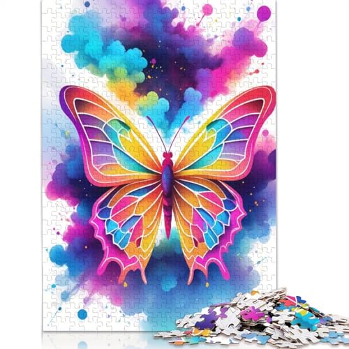 Geometric Color Butterfly Puzzles 1000 Teile Schwer Puzzle Spielzeug Pädagogisches Spiel Impossible Herausforderung Spielzeug Für Erwachsene Und Kinder Ab 12 Jahren 1000pcs (75x50cm) von QBIREX