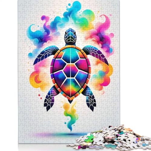 Geometric Color Turtle Puzzle 1000 Teile Schwer Puzzle Spielzeug Lernspiel Impossible Herausforderung Spielzeug Für Erwachsene Und Kinder Ab 12 Jahren 1000pcs (40x28cm) von QBIREX