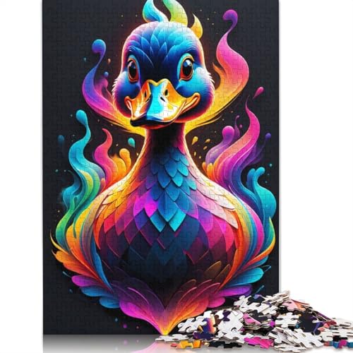 Geometrisches Farb-Enten-Puzzle, 100% Recycling-Karton, 100% Recycling-Karton, Puzzle für Jungen oder Mädchen, 1000 Teile (26 x 38 cm) von QBIREX