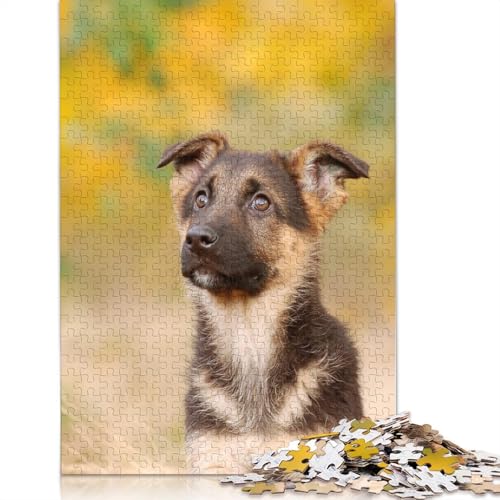 German Shepherd Dog Puppy Puzzle 1000 Teile Schwer Puzzle Spielzeug Pädagogisches Spiel Impossible Herausforderung Spielzeug Für Erwachsene Und Kinder in Bewährter 1000pcs (40x28cm) von QBIREX