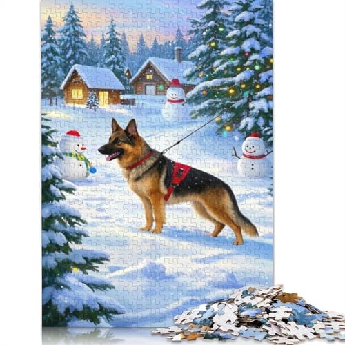 German Shepherd Puzzles 1000 Teile Schwer Puzzle Spielzeug Lernspiel Impossible Herausforderungsspielzeug Für Erwachsene Und Kinder Ab 14 Jahren 1000pcs (75x50cm) von QBIREX
