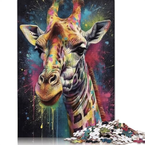 Giraffe Painting Puzzle 1500 Teile Schwer Puzzle Spielzeug Lernspiel Impossible Herausforderungsspielzeug Für Erwachsene Und Kinder in Bewährter 1500pcs (85x57cm) von QBIREX