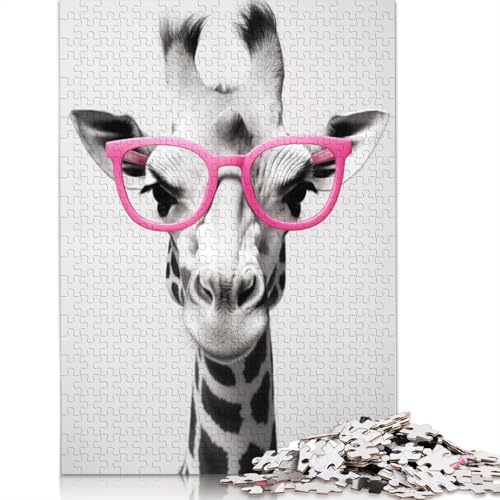 Giraffe Pink Glasses 1500-teiliges Puzzle. Interessanter Stressabbau. Beste Puzzles für Kinder ab 12 Jahren. 1500 Teile (85 x 57 cm) von QBIREX