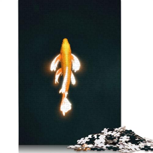 Glowing Koi Fish Dark Pond Puzzle 1000 Teile Schwer Puzzle Spielzeug Pädagogisches Spiel Impossible Herausforderung Spielzeug Für Erwachsene Kinder 1000pcs (38x26cm) von QBIREX