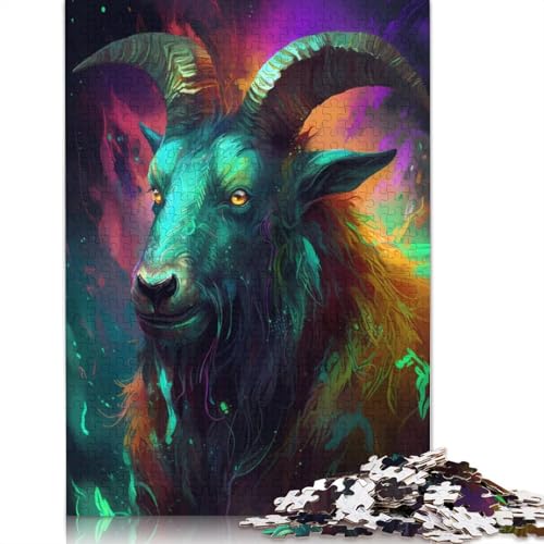 Goat Fanciful Puzzles 1000 Teile Schwer Puzzle Spielzeug Pädagogisches Spiel Impossible Herausforderung Spielzeug Für Erwachsene Und Kinder in Bewährter 1000pcs (40x28cm) von QBIREX