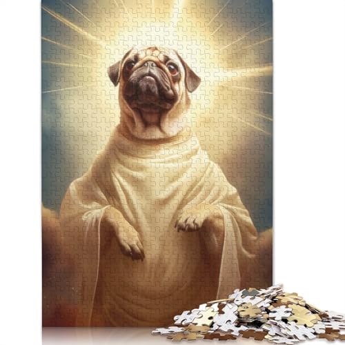 Godlike Pug Puzzles 1000 Teile Schwer Puzzle Spielzeug Pädagogisches Spiel Impossible Herausforderungsspielzeug Für Erwachsene Und Kinder Ab 14 Jahren 1000pcs (75x50cm) von QBIREX
