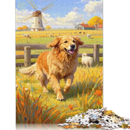 Golden Retriever Puzzles 1000 Teile Schwer Puzzle Spielzeug Pädagogisches Spiel Impossible Herausforderung Spielzeug Für Erwachsene Kinder 1000pcs (75x50cm) von QBIREX