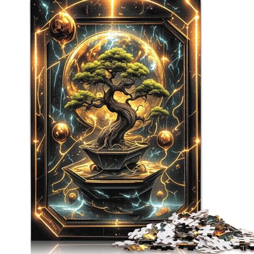 Goldenes Kintsugi-Bonsai-Puzzle, herausfordernd und knifflig, Premium-Karton-Puzzle für Erwachsene, Teenager-Geschenk, 1000 Teile (38 x 26 cm) von QBIREX