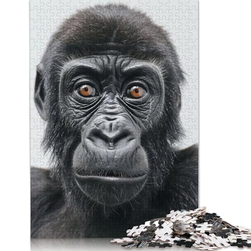 Gorilla Face Puzzles 520 Teile Schwer Puzzle Spielzeug Lernspiel Impossible Herausforderung Spielzeug Für Erwachsene Kinder 520pcs (52x38cm) von QBIREX