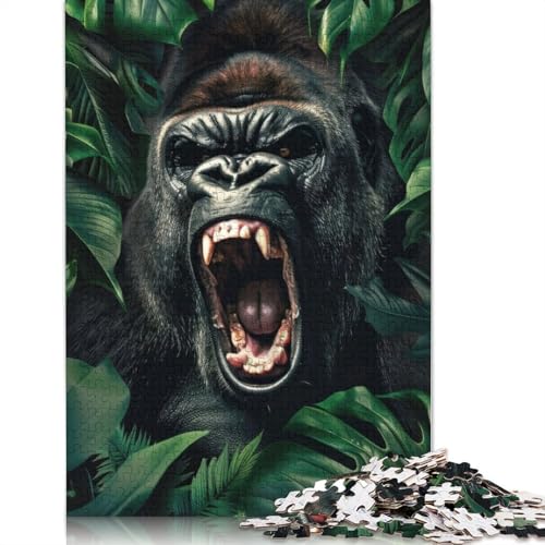 Gorilla im Dschungel-Puzzle für Erwachsene, Lernspiel, Puzzle-Geschenke für Kinder ab 12 Jahren, 520 Teile (52 x 38 cm) von QBIREX
