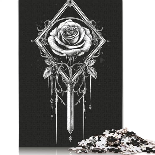 Gothic Rosere Puzzle 1000-teilige Schwer Puzzle Spielzeug Lernspiel Impossible Herausforderungsspielzeug Für Erwachsene Und Kinder Ab 14 Jahren 1000pcs (38x26cm) von QBIREX