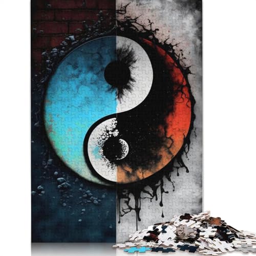 Graffiti Yin and Yang Puzzles 1000 Teile Schwer Puzzle Spielzeug Lernspiel Impossible Herausforderung Spielzeug Für Erwachsene Und Kinder Ab 12 Jahren 1000pcs (38x26cm) von QBIREX