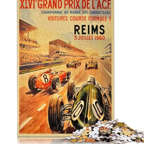 Grand Prix ACF Reims Puzzle, rechteckig, aus Pappe, 100% recycelter Pappe, Puzzle für Erwachsene, Kindertag, 1000 Teile (75 x 50 cm) von QBIREX