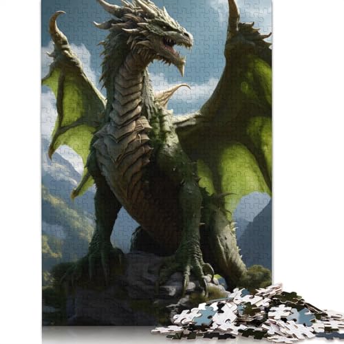 Green Earth Elder Dragon 1000 Puzzle, herausforderndes und kniffliges Puzzle für Männer, Geschenke für Erwachsene und Teenager, 1000 Teile (75 x 50 cm) von QBIREX