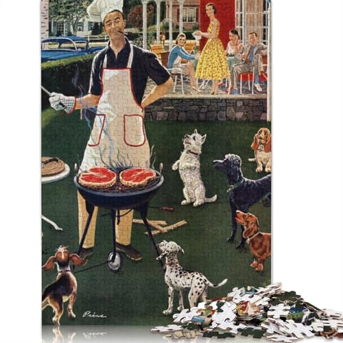 Grill-Puzzle-Spielzeug, Lernspiel, Premium-Karton-Puzzle für Erwachsene und Kinder, 1000 Teile (38 x 26 cm) von QBIREX