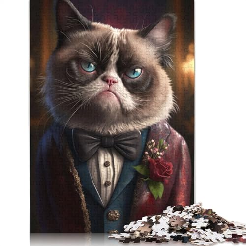 Grumpy Cat Kostüm-Puzzle für Erwachsene, freundliche Materialien, schwierige Puzzles für Erwachsene und Teenager, 1000 Teile (75 x 50 cm) von QBIREX