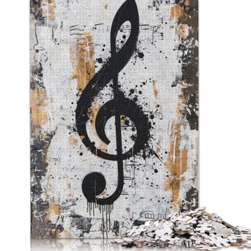 Grunge Clef Symbol Puzzles 1000 Teile Schwer Puzzle Spielzeug Lernspiel Impossible Herausforderung Spielzeug Für Erwachsene Und Kinder in Bewährter 1000pcs (40x28cm) von QBIREX