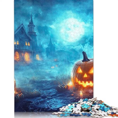 Gruseliges Halloween-Puzzle, präzises, ineinandergreifendes Papier, rechteckiges Puzzle für Jungen oder Mädchen, 1000 Teile (38 x 26 cm) von QBIREX