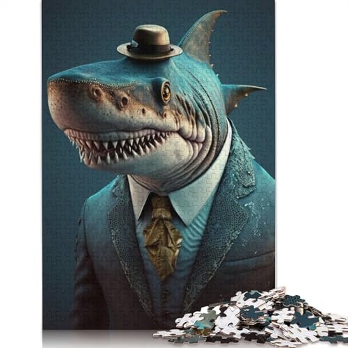 Hai-Puzzle, DIY-Spiel, Premium-Karton-Puzzle für Frauen und Männer, Kindertagsgeschenke, 1000 Teile (26 x 38 cm) von QBIREX