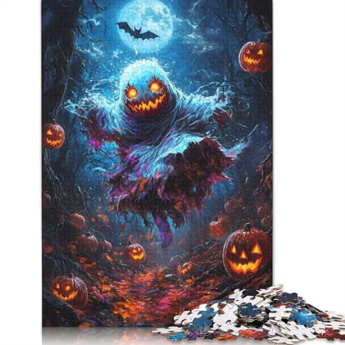 Halloween-Geist im Wald-Puzzle, Premium-Puzzle aus 100% recyceltem Kartonpapier, rechteckig, für Erwachsene und Teenager, einzigartiges Geschenk, 1000 Teile (38 x 26 cm) von QBIREX