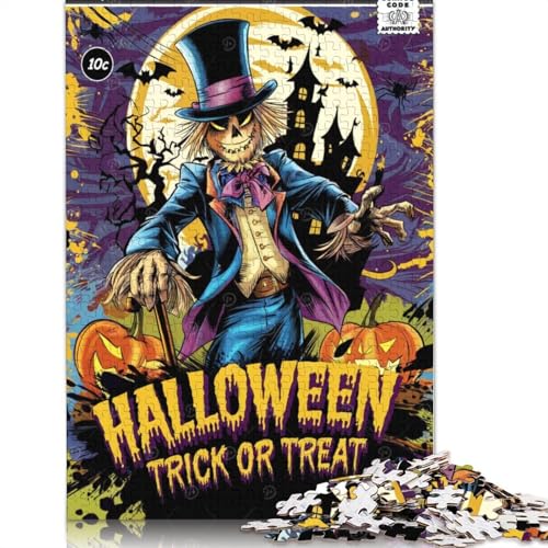 Halloween-Puzzle mit Vogelscheuche-Comic-Cover, Pappkarton, 100% recycelter Karton, Puzzle für Erwachsene und Kinder, 1000 Teile (75 x 50 cm) von QBIREX