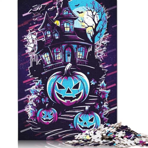 Halloween-Spukhaus-Puzzle, herausfordernd und knifflig, 100% recycelter Karton, Puzzle für Erwachsene, Geburtstagsgeschenk für Teenager, 1000 Teile (75 x 50 cm) von QBIREX