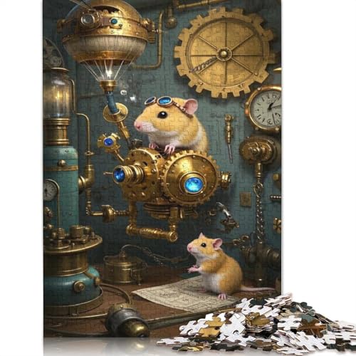 Hamster-Puzzle, DIY-Spiel, rechteckiges Papierpuzzle für Jungen oder Mädchen, Geburtstagsgeschenk, 1000 Teile (38 x 26 cm) von QBIREX