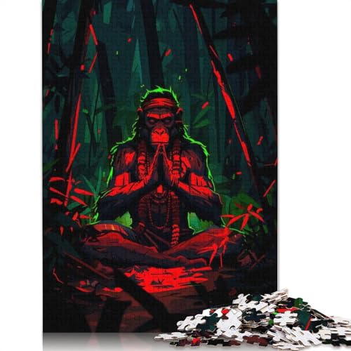 Hanuman-Meditationspuzzle, kreative Spiele, Premium-Karton-Puzzle für Frauen und Männer, Geburtstagsgeschenk, 1000 Teile (75 x 50 cm) von QBIREX