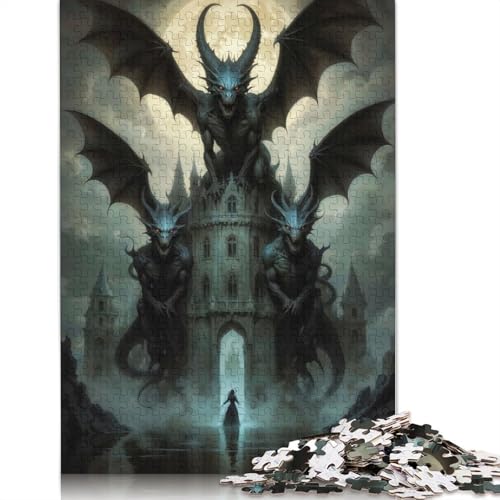 Haunted Castle Puzzle 1000-teilige Schwer Puzzle Spielzeug Lernspiel Impossible Herausforderung Spielzeug Für Erwachsene Kinder 1000pcs (75x50cm) von QBIREX