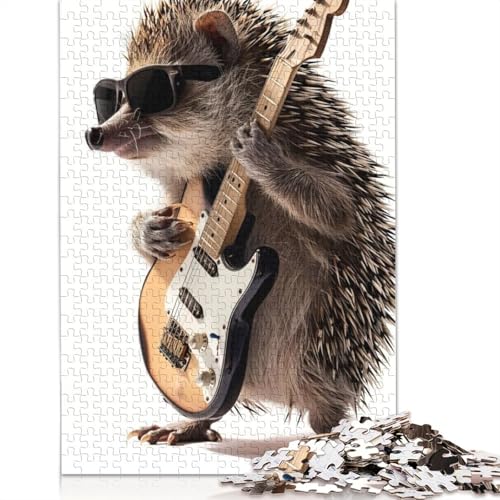 Hedgehog Guitar Puzzles 520 Teile Schwer Puzzle Spielzeug Lernspiel Impossible Herausforderung Spielzeug Für Erwachsene Und Kinder in Bewährter 520pcs (52x38cm) von QBIREX