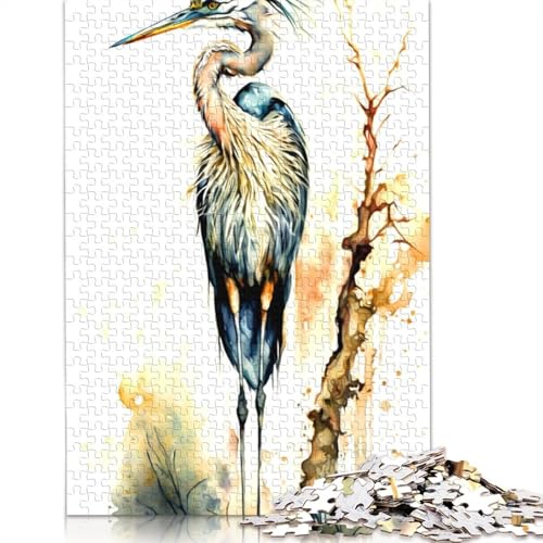 Heron Puzzle für Erwachsene, Lernspiel, Puzzle-Geschenke für Kinder ab 12 Jahren, 1000 Teile (75 x 50 cm) von QBIREX