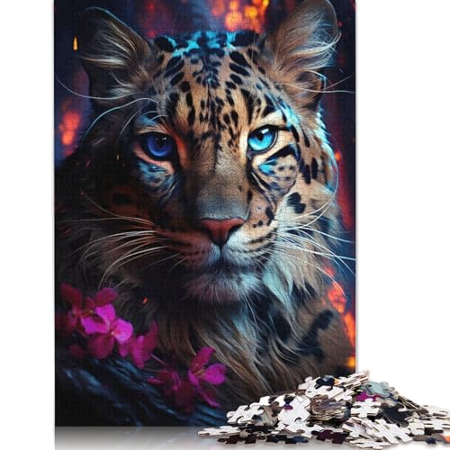 Himmlischer Leopard Puzzle DIY Spiel Papier Rechteckiges Puzzle für Jungen oder Mädchen Geburtstagsgeschenk 1000 Teile (26x38cm) von QBIREX