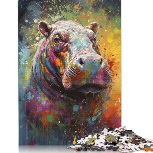 Hippo Painting Puzzles 520 Teile Schwer Puzzle Spielzeug Lernspiel Impossible Herausforderung Spielzeug Für Erwachsene Und Kinder in Bewährter 520pcs (52x38cm) von QBIREX