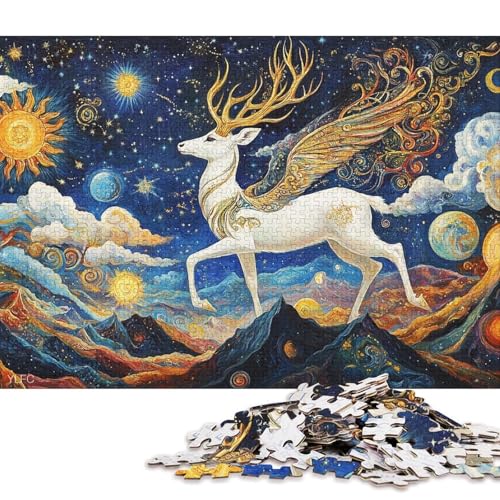 Hirschgott-Puzzlespaß Premium-Puzzle aus Karton für Erwachsene und Teenager, 70 x 50 cm, 1000 Teile von QBIREX