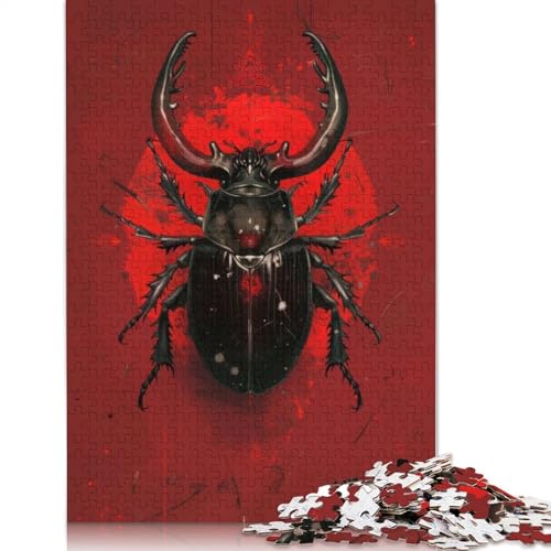 Hirschkäfer-Majestät-Puzzles, farbenfrohe, Coole Puzzles für Kinder ab 12 Jahren, 1000 Teile (75 x 50 cm) von QBIREX
