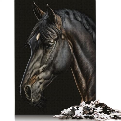 Horse Portrait Photo Puzzle 1000-teilige Schwer Puzzle Spielzeug Lernspiel Impossible Herausforderungsspielzeug Für Erwachsene Und Kinder in Bewährter 300pcs (40x28cm) von QBIREX