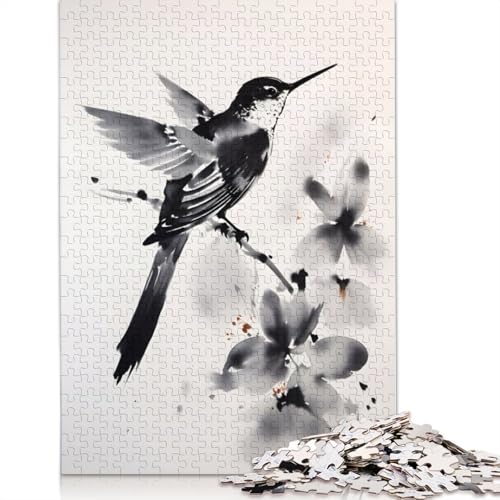 Hummingbird Ink Puzzle 1000-teilige Schwer Puzzle Spielzeug Lernspiel Impossible Herausforderungsspielzeug Für Erwachsene Und Kinder Ab 12 Jahren 1000pcs (75x50cm) von QBIREX