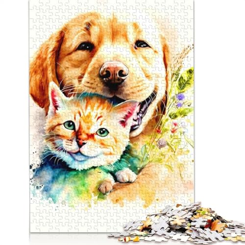 Hund und Katze, 520 Puzzles für Erwachsene, Lernspiel, Puzzlespiele für Erwachsene für Jungen oder Mädchen, 520 Teile (52 x 38 cm) von QBIREX