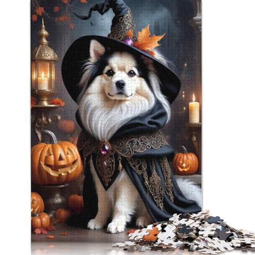 Hunde-Halloween-Puzzle, schwieriges Hartpapier, rechteckiges Puzzle für Erwachsene und Kinder, einzigartiges Geschenk, 1000 Teile (38 x 26 cm) von QBIREX