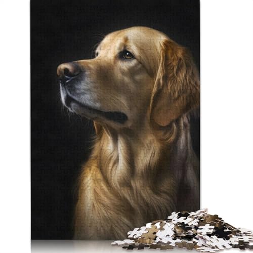 Hundeporträt-Fotopuzzle, schwierige Herausforderung, 100 Prozent recycelter Karton, Puzzle für Kinder und Erwachsene, 1000 Teile (75 x 50 cm) von QBIREX