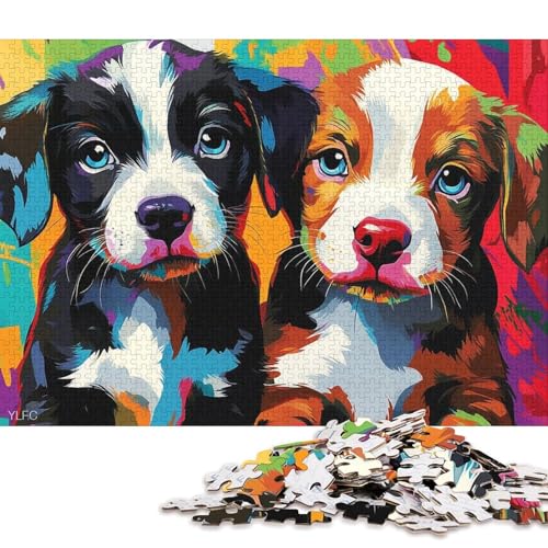 Hundepuzzle, 100% recycelter Karton, Premium-Karton, Puzzle für Erwachsene und Kinder, 70 x 50 cm, 1000 Teile Hundepuzzle, 100% recycelter Karton, Premium-Karton, Puzzle für Erwachsene und Kinder, 70 x 50 cm, 1000 Teile von QBIREX