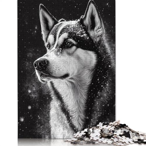 Husky Animal Snow 1000-teiliges Puzzle, ab 18 Jahren, Lernspiele, Puzzles für Erwachsene für Frauen, für Kinder ab 12 Jahren, 1000 Teile (75 x 50 cm) von QBIREX