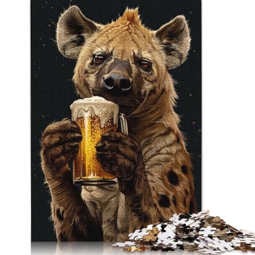 Hyena Beer Puzzle 1000 Teile Schwer Puzzle Spielzeug Lernspiel Impossible Herausforderung Spielzeug Für Erwachsene Und Kinder in Bewährter 1000pcs (75x50cm) von QBIREX