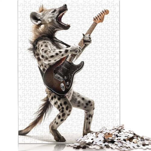 Hyena Guitar Puzzle 1000 Teile Schwer Puzzle Spielzeug Lernspiel Impossible Herausforderung Spielzeug Für Erwachsene Und Kinder in Bewährter 1000pcs (75x50cm) von QBIREX